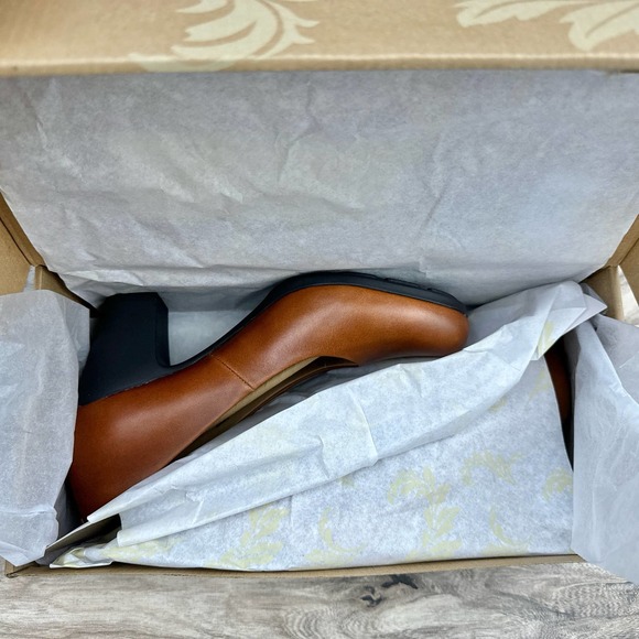 NIB Sofft Nasia 8M 39 Leather Classic Pumps Comfort Block Heels Cork Brown - Picture 9 of 11